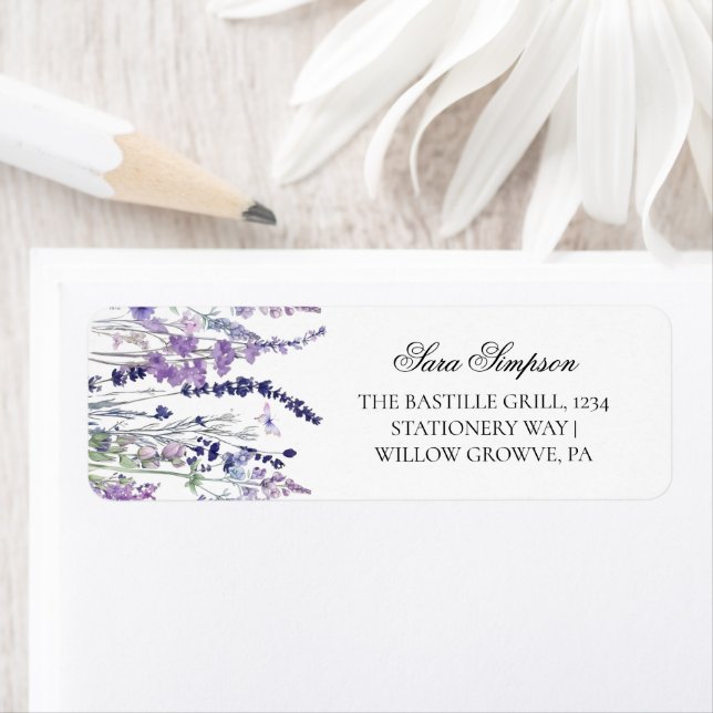 Étiquette Invitation à une baby shower Fleur sauvage (En situation)