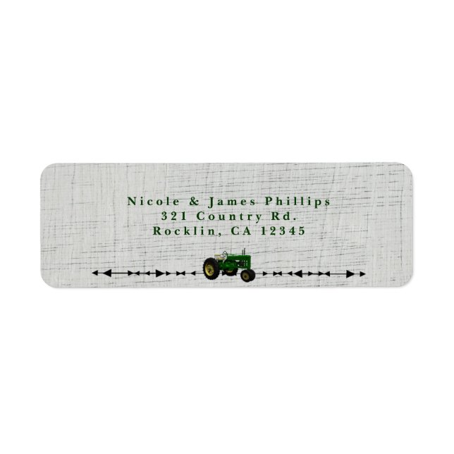 Étiquette Invitation à une fête d'anniversaire tracteur de b (Devant)