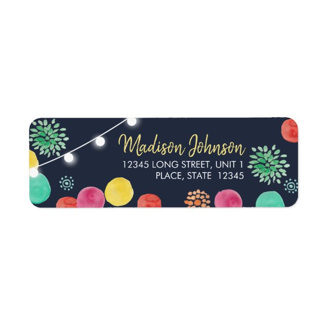 Étiquette Invitation aux lampions de la fête d'été (Devant)