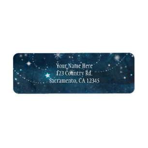 Étiquette Invitation Ciel Étoilé Tourbillons & Étoiles