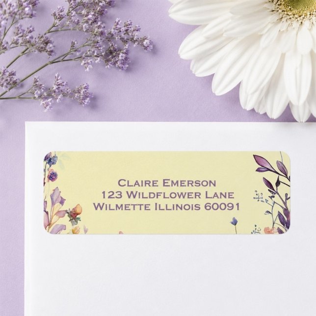 Étiquette Invitation de cadre floral bohème (Créateur téléchargé)