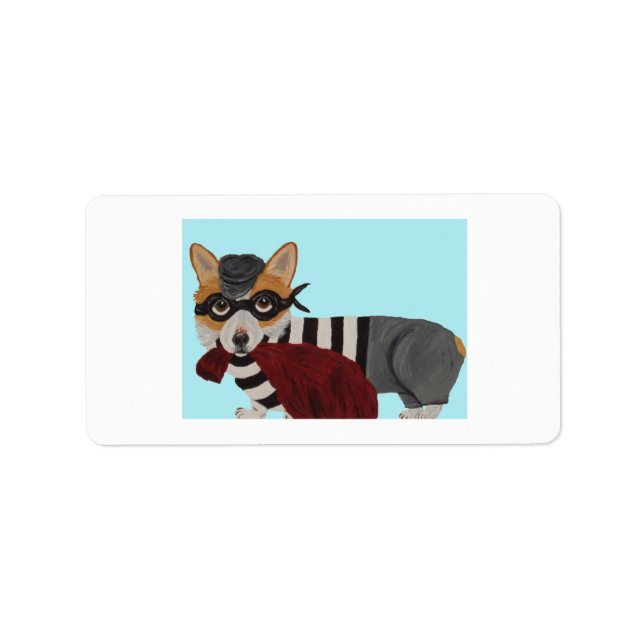 Étiquette Invitation de cambrioleur Corgi (Devant)