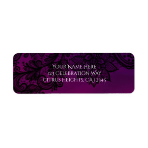 Étiquette Invitation de fête élégante en dentelle noire rose