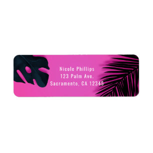 Étiquette Invitation de fête Hawaïenne aux feuilles de palmi
