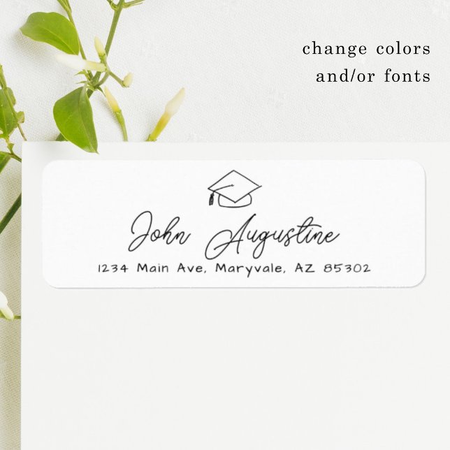 Étiquette Invitation de la fête de graduation / adresse de F (Créateur téléchargé)