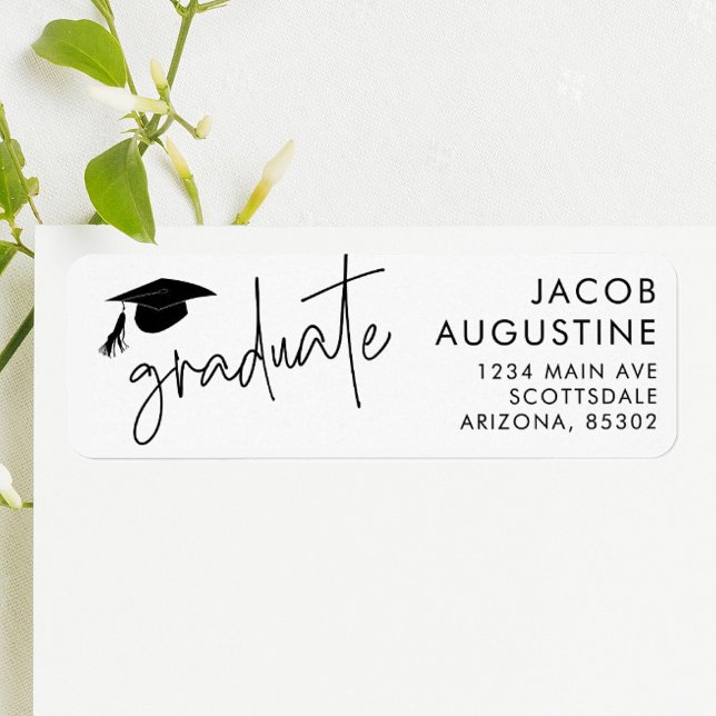 Étiquette Invitation de la fête de graduation / adresse de F (Créateur téléchargé)