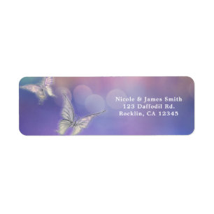 Étiquette Invitation de la fête des papillons Pastel Spring