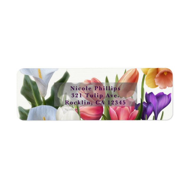 Étiquette Invitation de mariage Florale de Pâques avec Oeuf  (Devant)