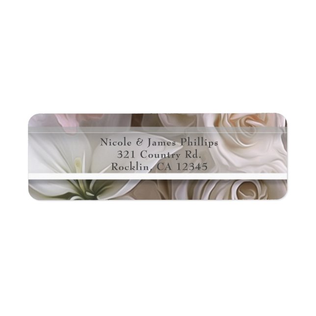 Étiquette Invitation de mariage Shabby Chic Rose Florale (Devant)