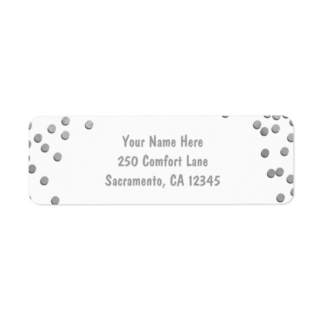 Étiquette Invitation de Noël de vacances argentée Comfort &  (Devant)