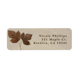 Étiquette Invitation élégante aux feuilles d'automne minimal