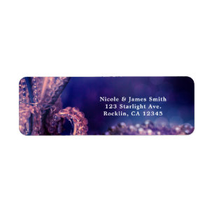 Étiquette Invitation Glamour Perles Violet Glamour Lumineux