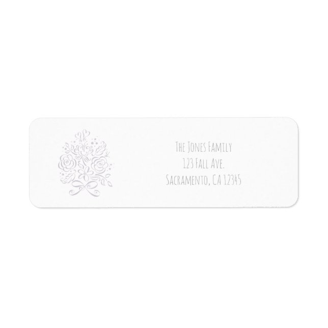 Étiquette Invitation pour un bouquet de fleurs fantaisiste d (Devant)