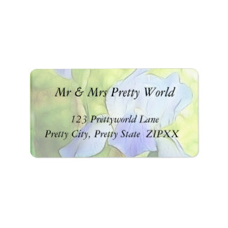 Étiquette Irises bleues romantiques