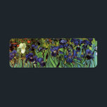 Étiquette Irises de Vincent van Gogh, Jardin Vintage<br><div class="desc">Irises (1889) de Vincent van Gogh est une peinture vintage à fleurs de paysage de post impressionnisme d'art, représentant un jardin aux iris à barbe violet poussant par des pavots orange. Une seule fleur d'iris blanc fleurit au bord. À propos de l'artiste : Vincent Willem van Gogh (1853-1890) fut l'un...</div>
