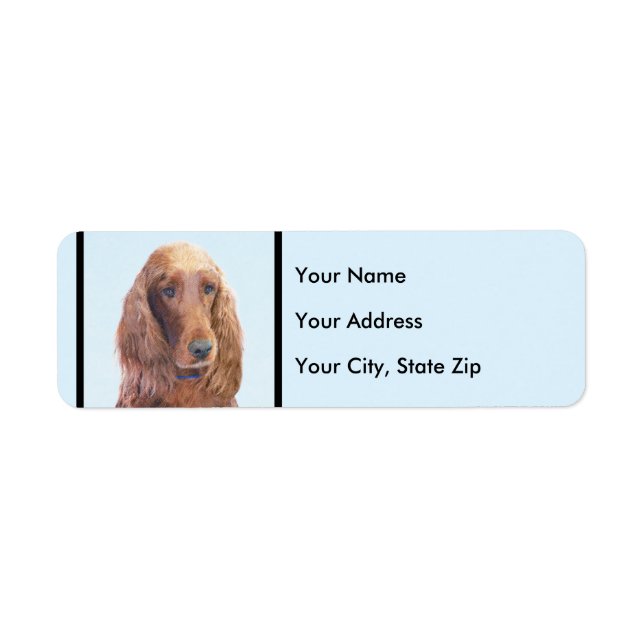 Étiquette Irish Setter Painting - Cute Original Dog Art (Devant)