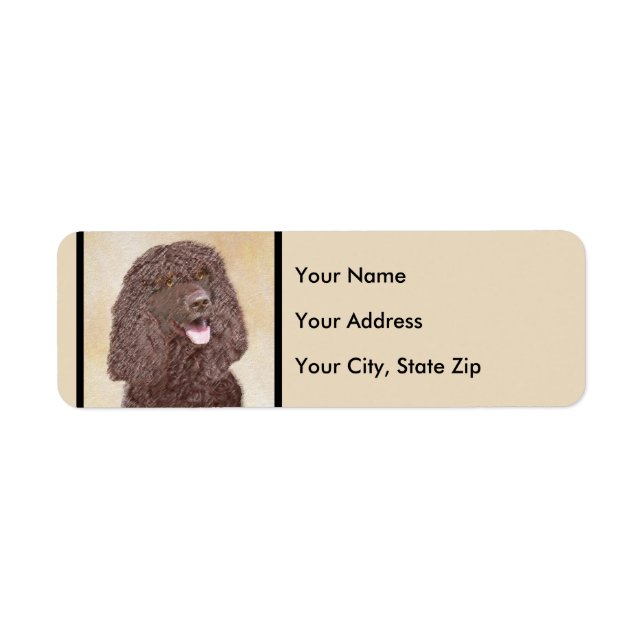 Étiquette Irish Water Spaniel Peinture - Original Dog Art (Devant)