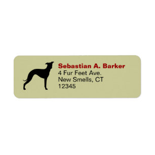 Étiquette Italien Greyhound Silhouette Adresse de retour Éti