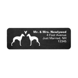 Étiquette Italien Greyhound Silhouettes Love Adresse de reto