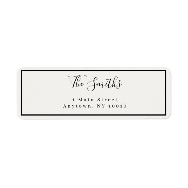 Étiquette Ivoire minimaliste Moderne Chic Adresse de retour  (Devant)