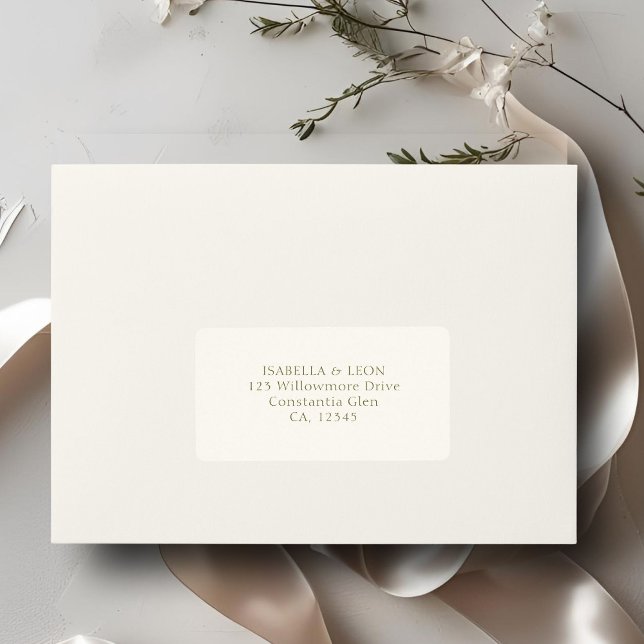 Étiquette Ivory | Adresse de mariage simple (Créateur téléchargé)