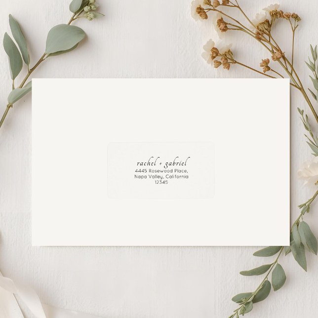 Étiquette Ivory | Chic Simple Clean Wedding Address  (Créateur téléchargé)