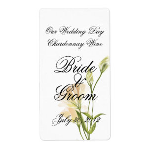 Étiquette Ivory MoonFlower Wedding Wine Label