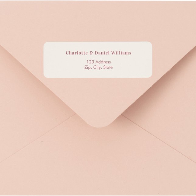 Étiquette Ivory rose gold return address (Créateur téléchargé)