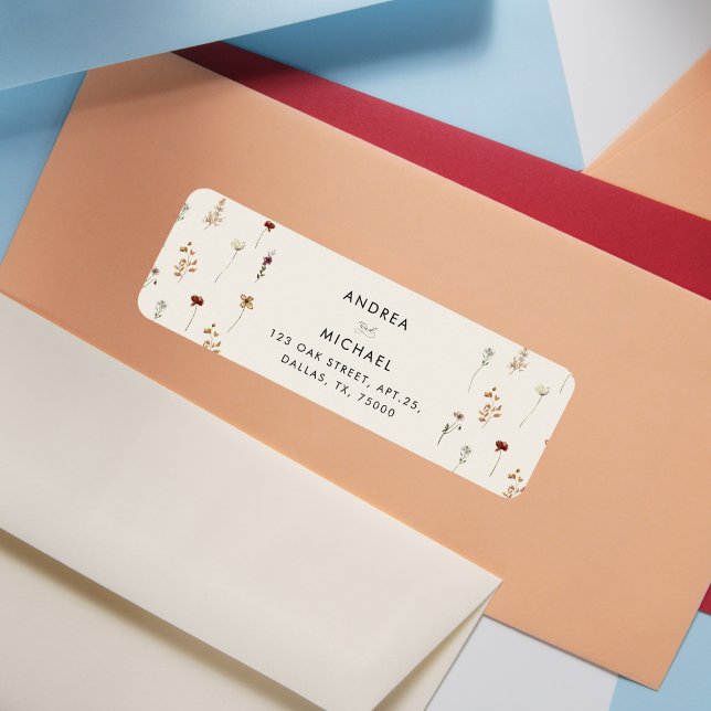 Étiquette Ivy Fleurs sauvages Automne Retour Adresse (Créateur téléchargé)