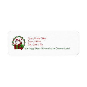 Étiquette Jack Russell Christmas Wings Retourner l'adresse é