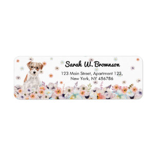 Étiquette Jack Russell Dog vieilles lunettes rétro