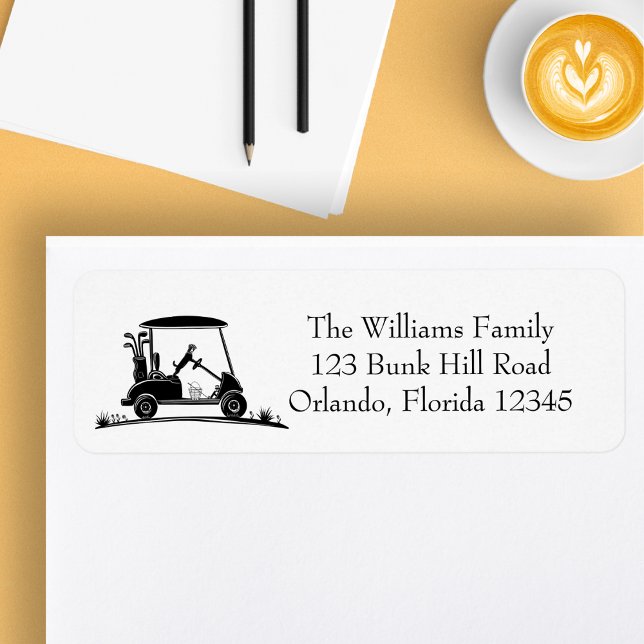 Étiquette Jack Russell Terrier Dans Golf Panier Retourner Ad (Créateur téléchargé)