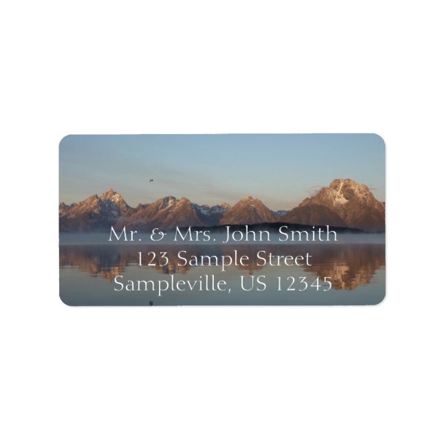 Étiquette Jackson Lake Dam réflexion dans Grand Teton Park (Devant)