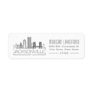 Étiquette Jacksonville, Floride Stylisé Skyline