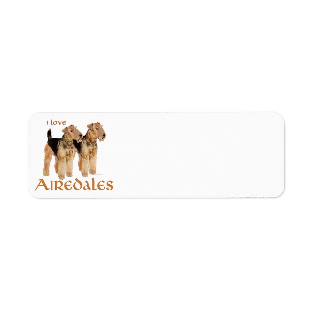 Étiquette J'adore les Airedales (Devant)