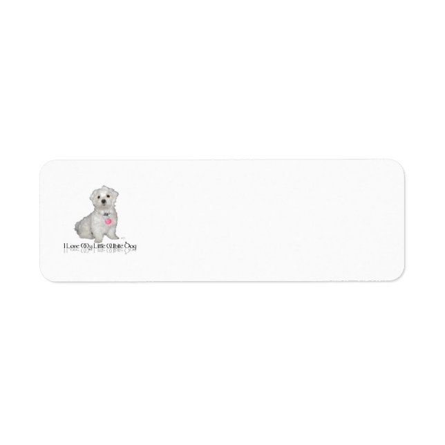 Étiquette J'adore mon petit chien blanc - Maltese ! (Devant)