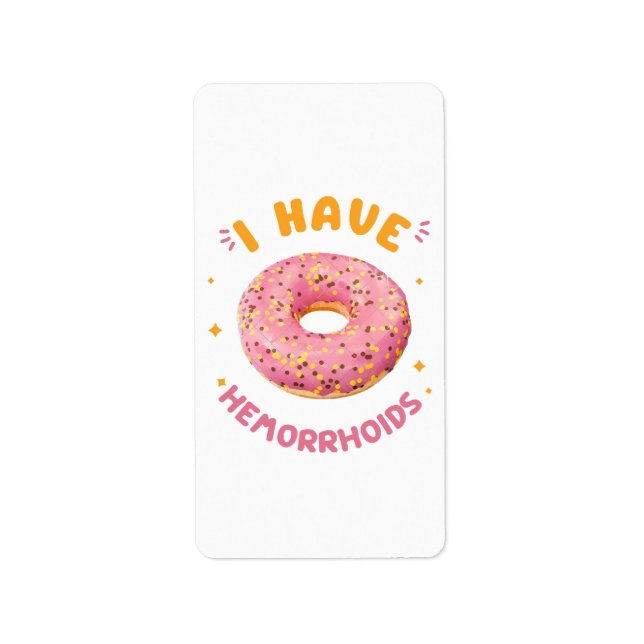 Étiquette J'ai des hémorroïdes (Devant)