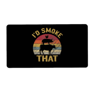 Étiquette J'Ai Fumé Que BBQ Viande Fumeur Grill Cadeau
