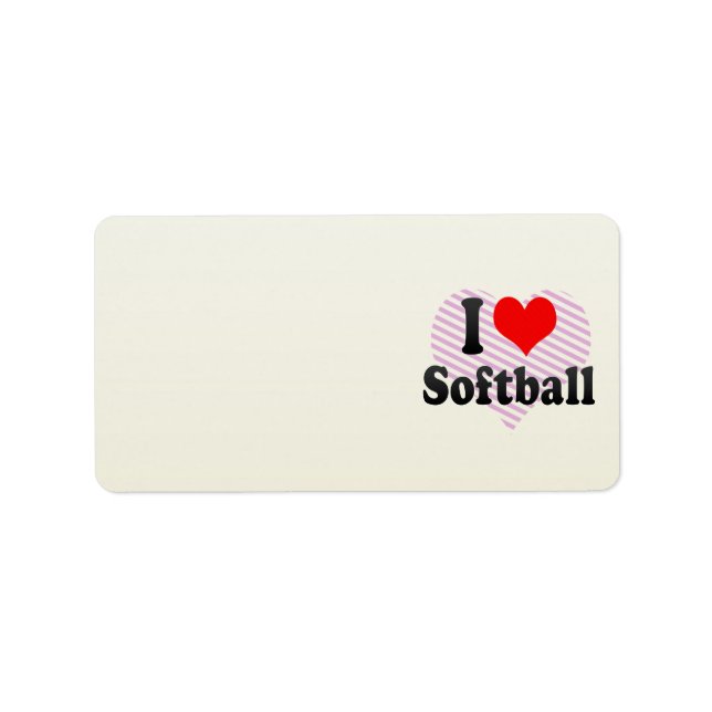 Étiquette J'aime le softball (Devant)