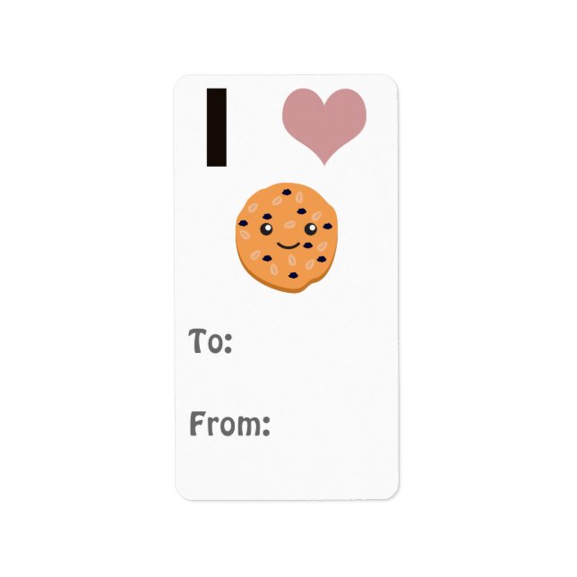 Étiquette J'aime les biscuits d'avoine (Devant)