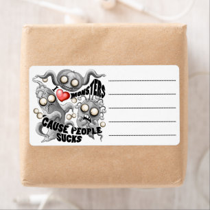 Étiquette J'aime les monstres parce que les gens aiment les 