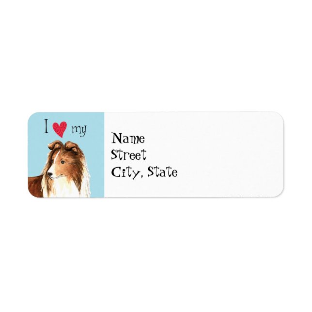 Étiquette J'aime ma Sheltie (Devant)