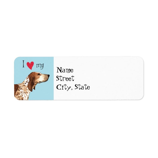 Étiquette J'aime mon American English Coonhound (Devant)