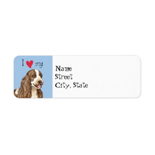 Étiquette J'aime mon anglais Cocker Spaniel