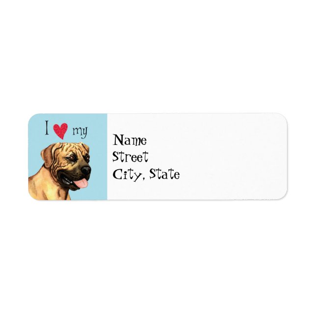Étiquette J'aime mon boerboel (Devant)