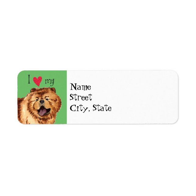 Étiquette J'aime mon Chow Chow (Devant)