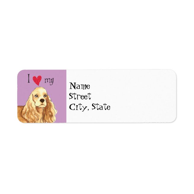 Étiquette J'aime mon Cocker Spaniel (Devant)