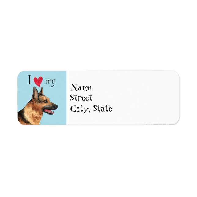 Étiquette J'aime mon GSD (Devant)