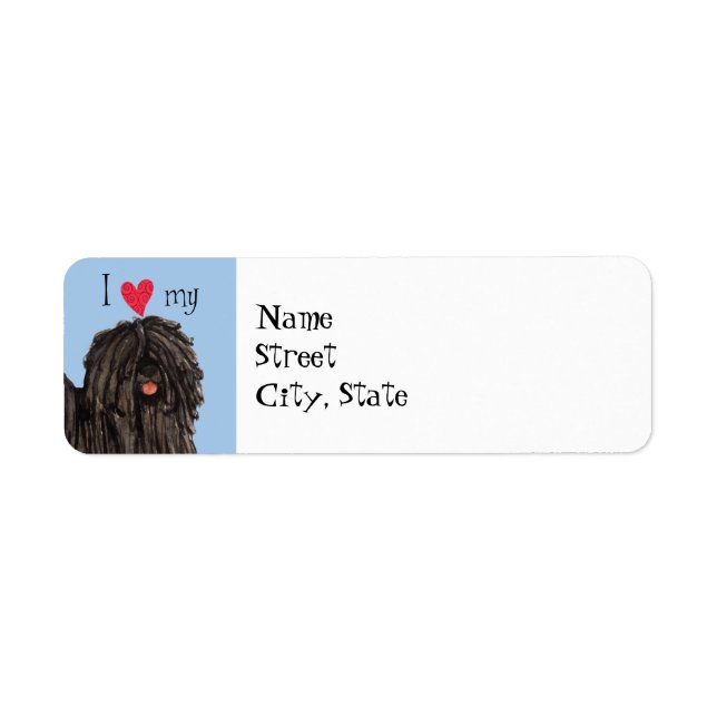 Étiquette J'aime mon Puli (Devant)