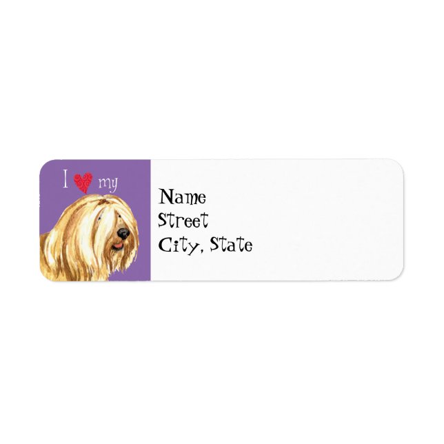 Étiquette J'aime mon Terrier tibétain (Devant)